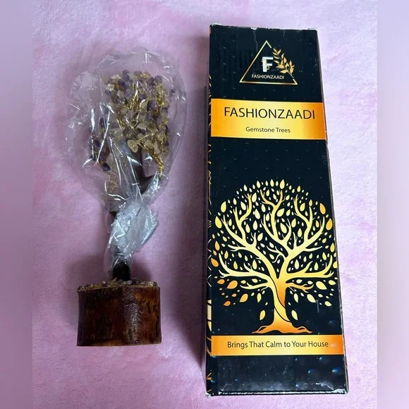 Fashionzaadi - Amethyst Crystals and Citrine Stones Bonsai Tree - Picture 2 of 4